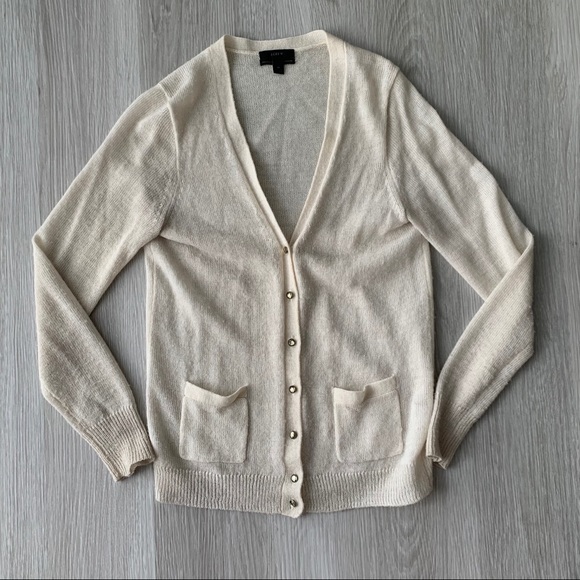 J. Crew Sweaters - J Crew Cream Wool Cardigan